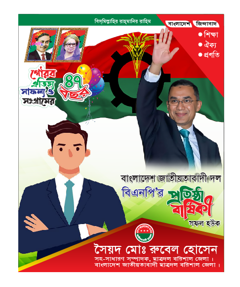 বিএনপি ব্যানার/প্রতিষ্ঠা বার্ষিকী ব্যানার