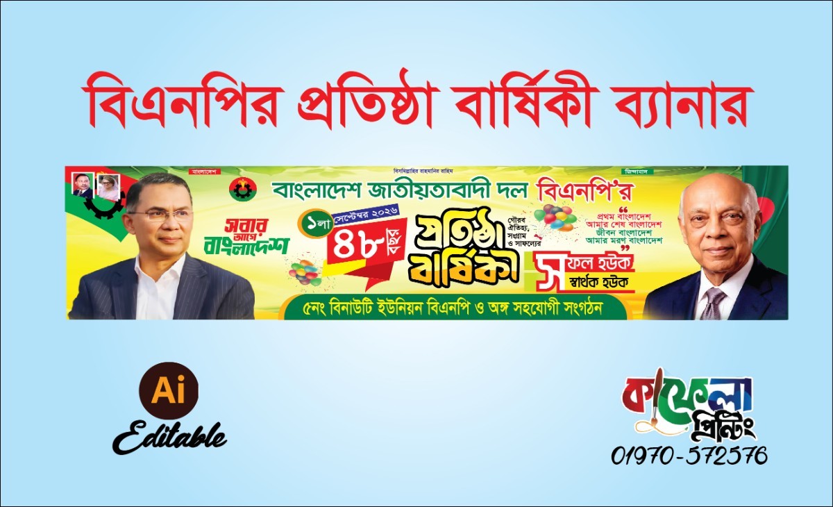 বিএনপি’র প্রতিষ্ঠা বার্ষিকী ব্যানার