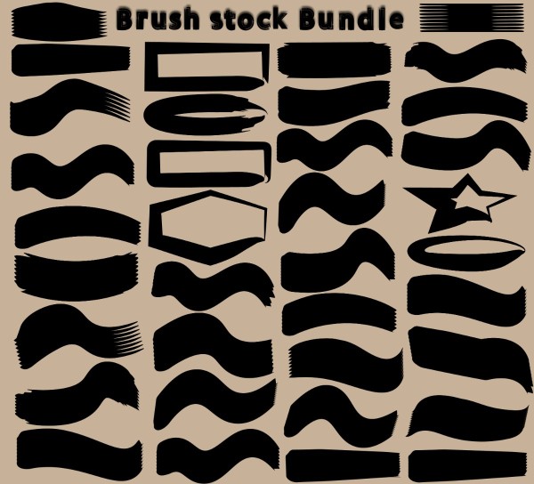 Abstract Black Brush Stroke Collection - 15 Pcs গ্রাফিক্স ডিজাইন ফাইল