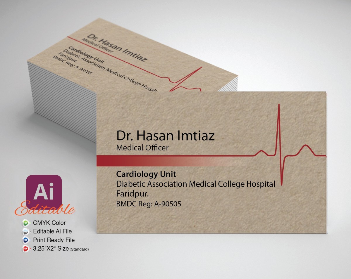 Dr. Visiting Card  ডাক্তারের ভিজিটিং কার্ড ডিজাইন