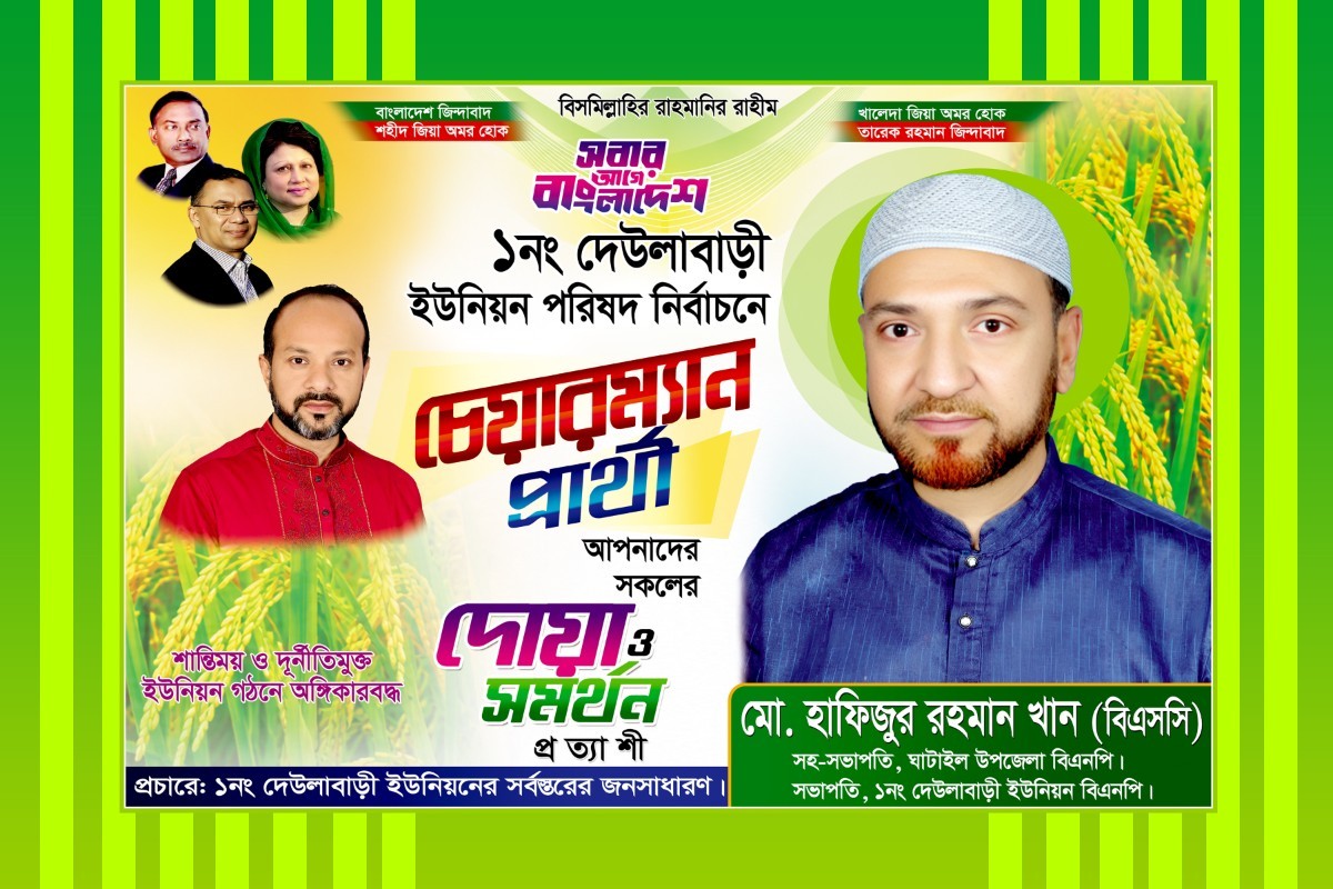 বিএনপি চেয়ারম্যান প্রার্থী ব্যানার