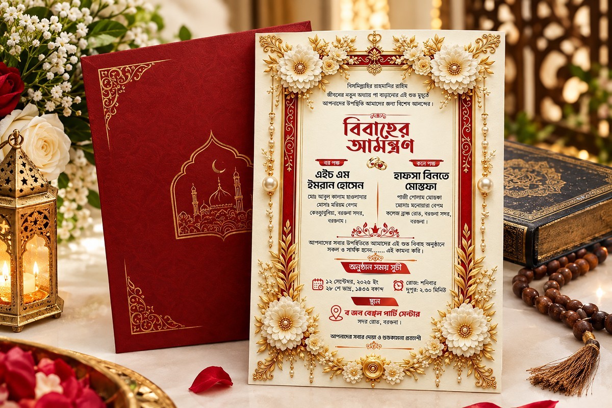Wedding Invitation  বাংলা বিয়ের দাওয়াত কার্ড