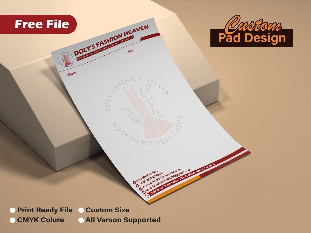 ফ্যাশন হাউসের লেটার প্যাড ডিজাইন !! Pad design