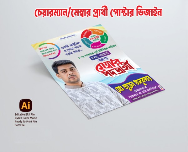 চেয়ারম্যান, মেম্বার পোস্টার ডিজাইন গ্রাফিক্স ডিজাইন ফাইল