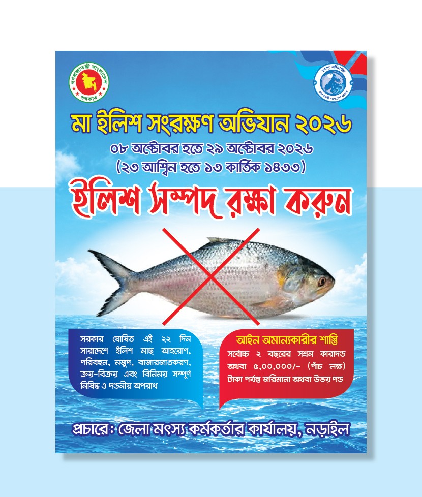 মা ইলিশ সংরক্ষণ অভিযান লিফলেট