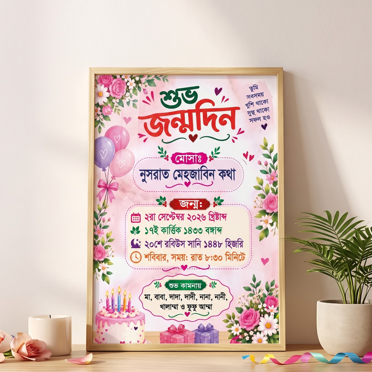 জন্ম স্মরণিকা ডিজাইন | Jonmo soronika