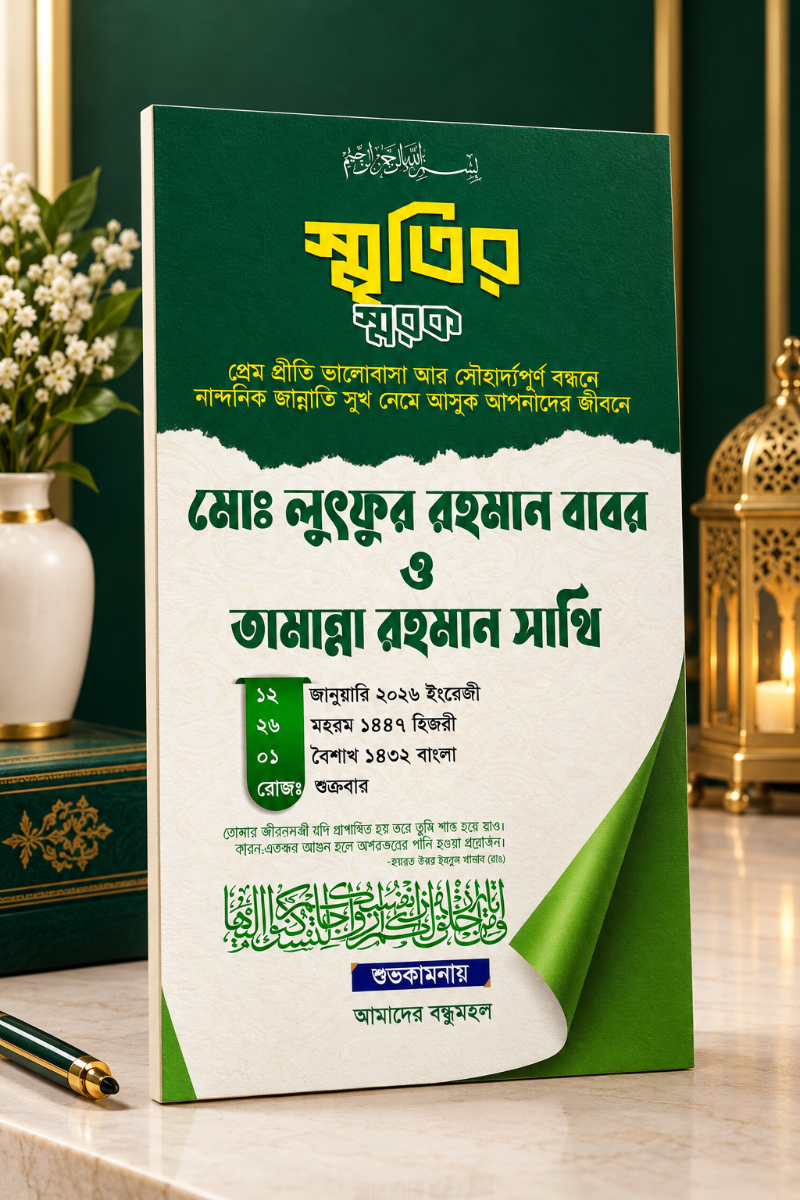 বিবাহ স্মরণিকা ডিজাইন