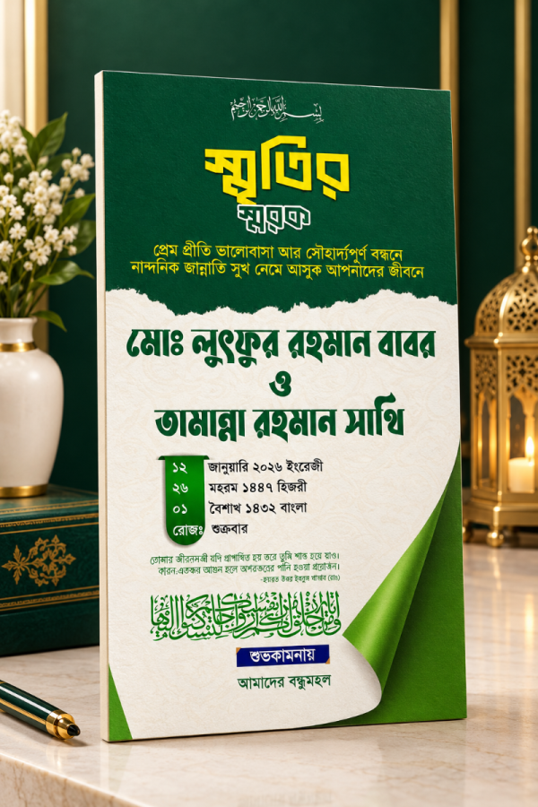 বিবাহ স্মরণিকা ডিজাইন গ্রাফিক্স ডিজাইন ফাইল
