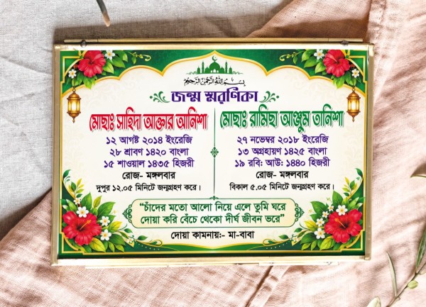 জন্ম স্মরণিকা গ্রাফিক্স ডিজাইন ফাইল